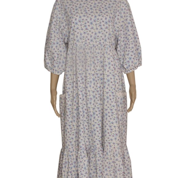 Floral Midi Dress in White - Picture 3 of 6